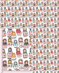 Сатин МАТРЕШКИ 3192