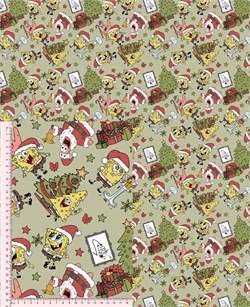 Кулир с лайкрой Губка боб Новогодний 3214