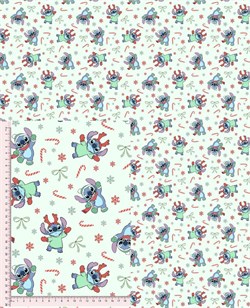 Кулир с лайкрой НОВОГОДНИЙ СТИЧ НА ЗЕЛЕНОМ 3219