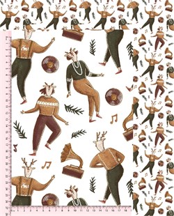 Кулир с лайкрой ТАНЦУЮЩИЕ ОЛЕНИ 3221