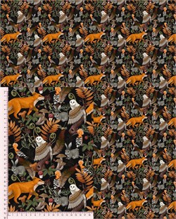 Сатин СОВЫ И ЛИСЫ 3233