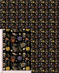 Сатин ЧЕРЕПА НА ЧЕРНОМ 3236