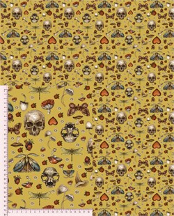 Сатин ЧЕРЕПА НА ЖЕЛТОМ 3228