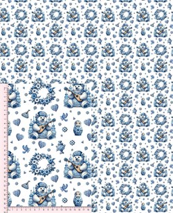 Кулир с лайкрой МИШКА С БАЛАЛАЙКОЙ 3245