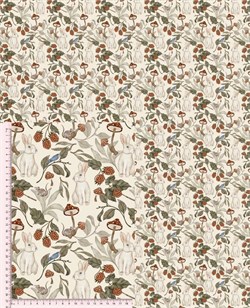 Сатин ЗАЙЦЫ С ЯГОДАМИ 3264