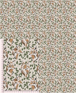 Сатин  ЛИСЫ В ЗЕЛЕНИ 3274