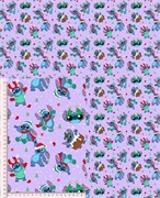 Кулир с лайкрой НОВОГОДНИЙ СТИЧ НА СИРЕНЕВОМ 3218