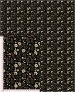 Кулир с лайкрой папоротник на черном 3272