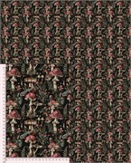 Кулир с лайкрой Мухоморы на черном 3268