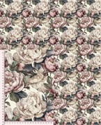 Кулир с лайкрой ПИОНЫ ретро 3271