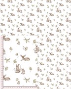 Сатин  ЗВЕРЮШКИ С ЛИСТИКАМИ 3275